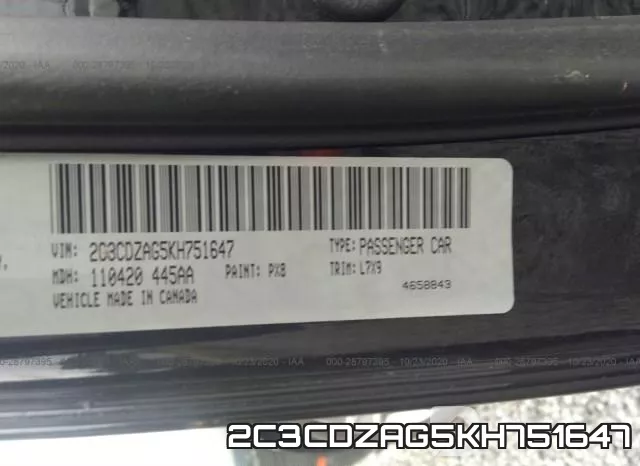 2C3CDZAG5KH751647 фото 10