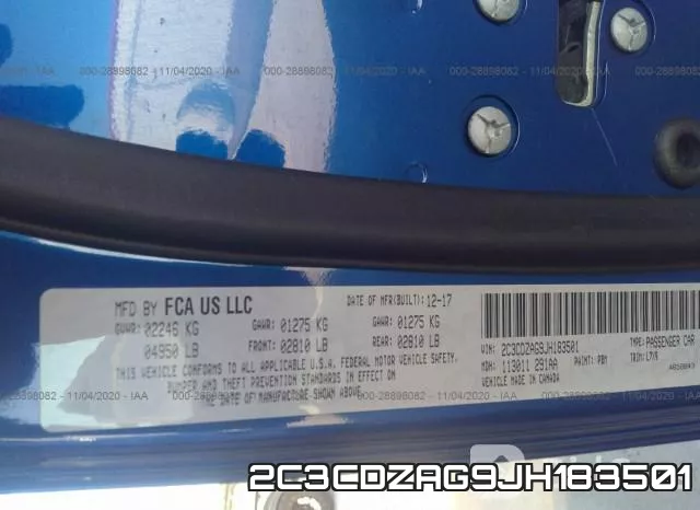 2C3CDZAG9JH183501 фото 10