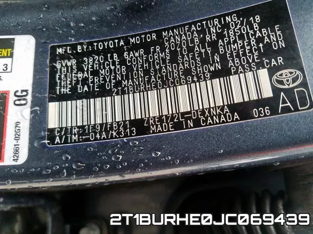 2T1BURHE0JC069439 фото 2