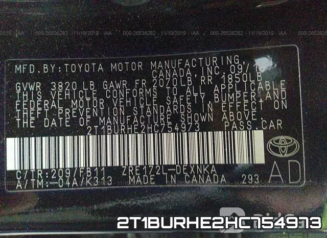 2T1BURHE2HC754973 фото 10
