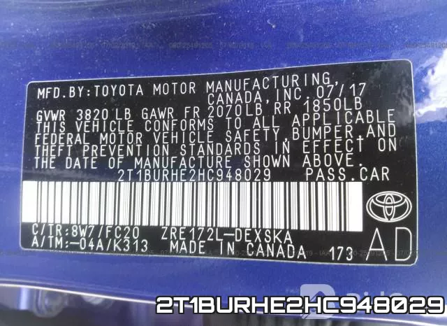 2T1BURHE2HC948029 фото 10