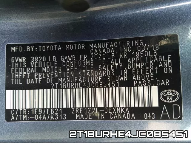 2T1BURHE4JC085451 фото 2