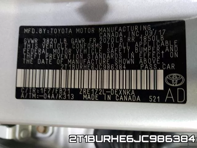 2T1BURHE6JC986384 фото 2