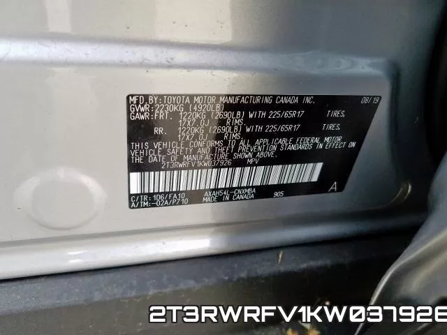 2T3RWRFV1KW037926 фото 2