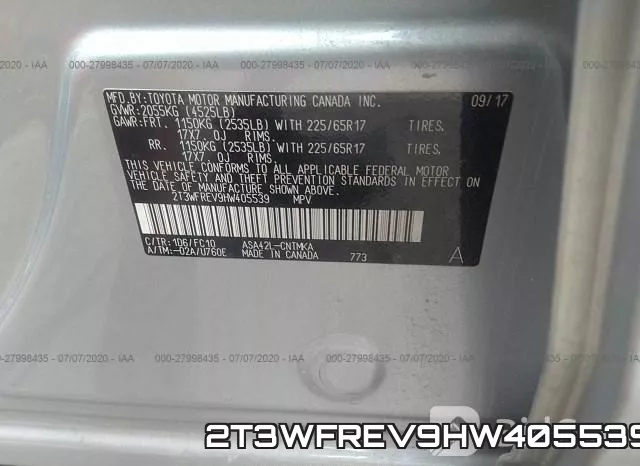 2T3WFREV9HW405539 фото 10