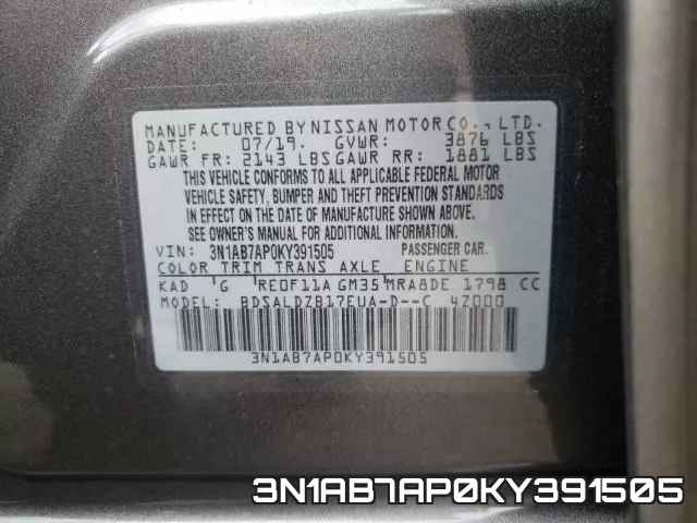 3N1AB7AP0KY391505 фото 2