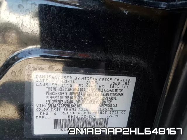 3N1AB7AP2HL648167 фото 2