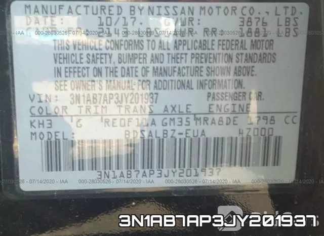 3N1AB7AP3JY201937 фото 10