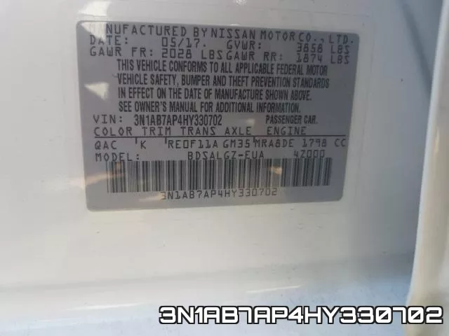 3N1AB7AP4HY330702 фото 2