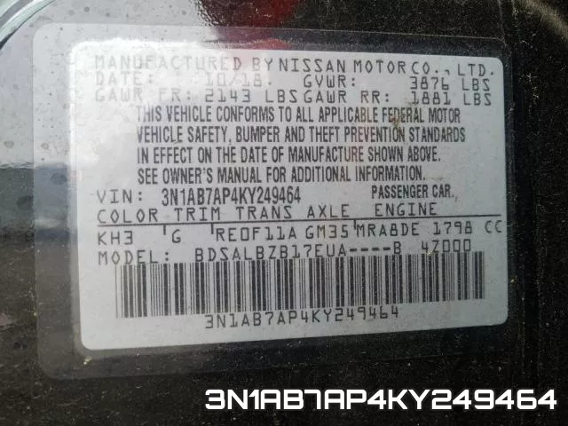 3N1AB7AP4KY249464 фото 2