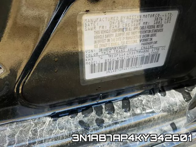 3N1AB7AP4KY342601 фото 2
