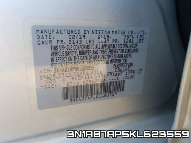 3N1AB7AP5KL623559 фото 2