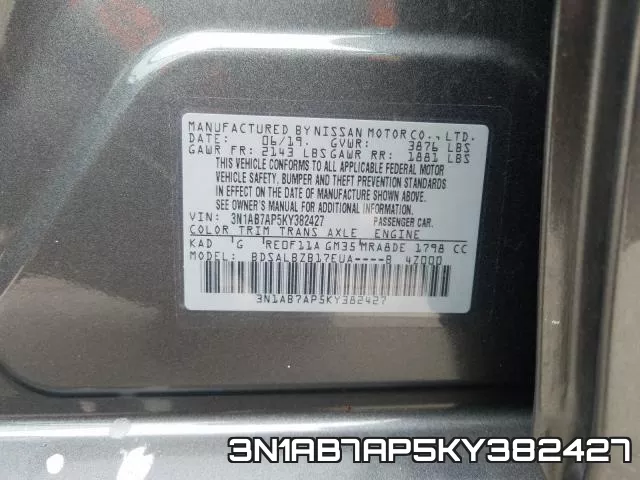 3N1AB7AP5KY382427 фото 2