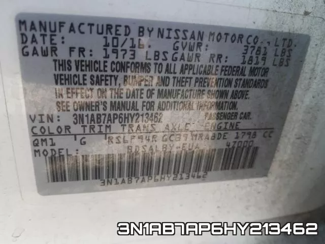 3N1AB7AP6HY213462 фото 2