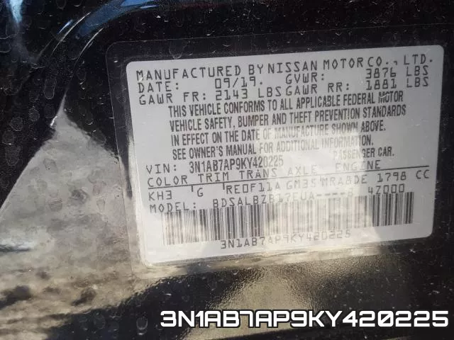 3N1AB7AP9KY420225 фото 2