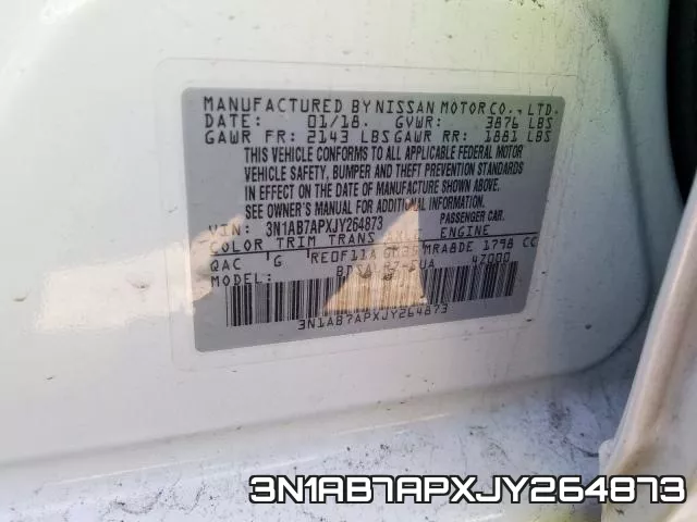 3N1AB7APXJY264873 фото 2