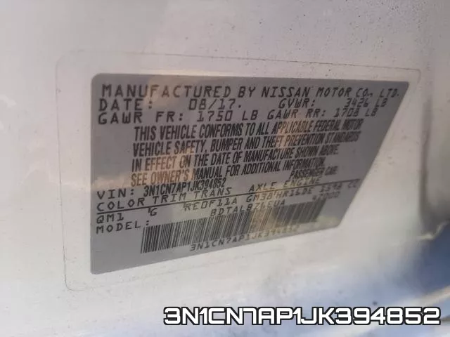 3N1CN7AP1JK394852 фото 2