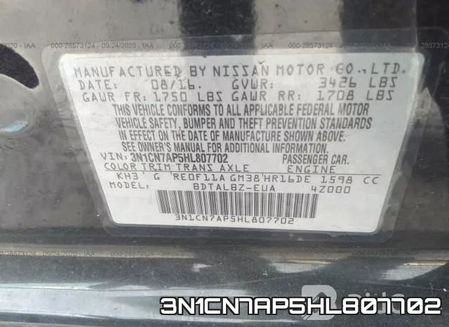 3N1CN7AP5HL807702 фото 10