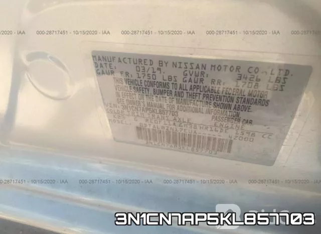 3N1CN7AP5KL857703 фото 10