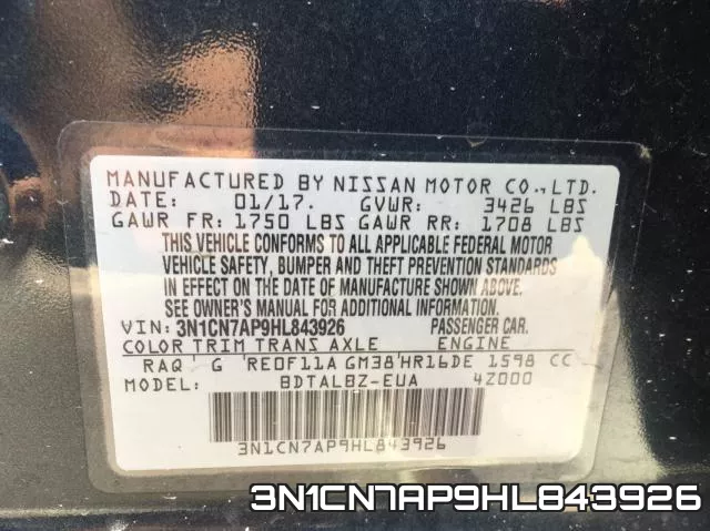 3N1CN7AP9HL843926 фото 2