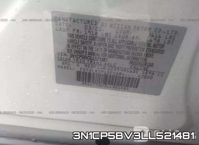 3N1CP5BV3LL521481 фото 10