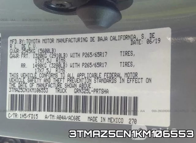 3TMAZ5CN1KM106553 фото 10