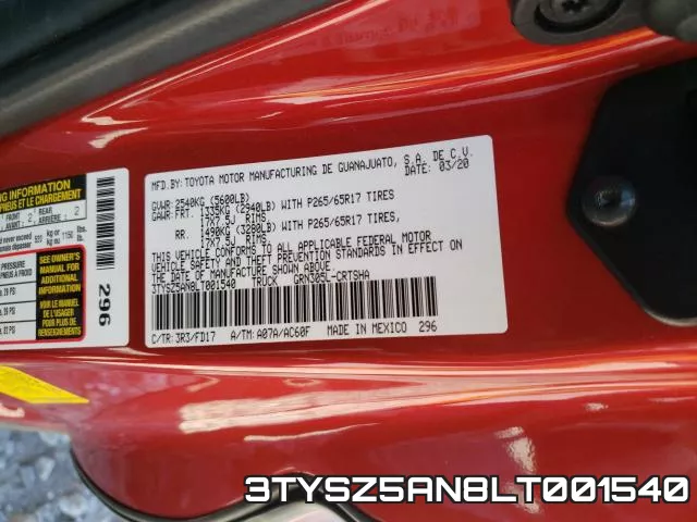 3TYSZ5AN8LT001540 фото 2