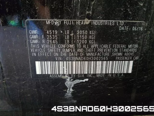 4S3BNAD60H3002565 фото 2