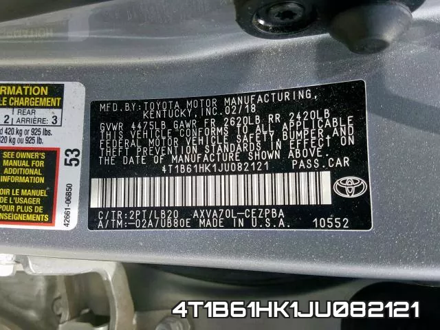 4T1B61HK1JU082121 фото 2