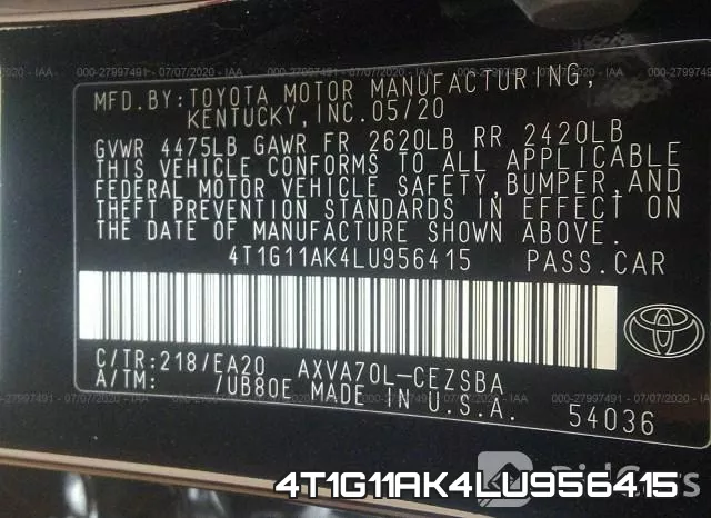 4T1G11AK4LU956415 фото 9