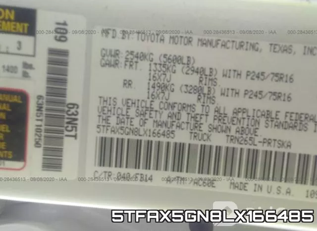5TFAX5GN8LX166485 фото 10