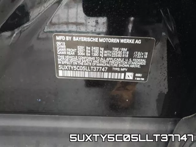 5UXTY5C05LLT37747 фото 2