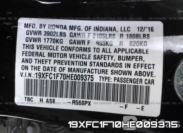 19XFC1F70HE009375 фото 10