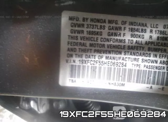 19XFC2F55HE069284 фото 10