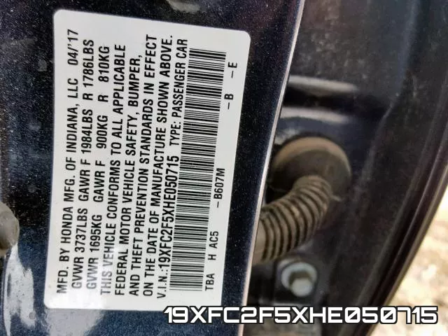 19XFC2F5XHE050715 фото 2