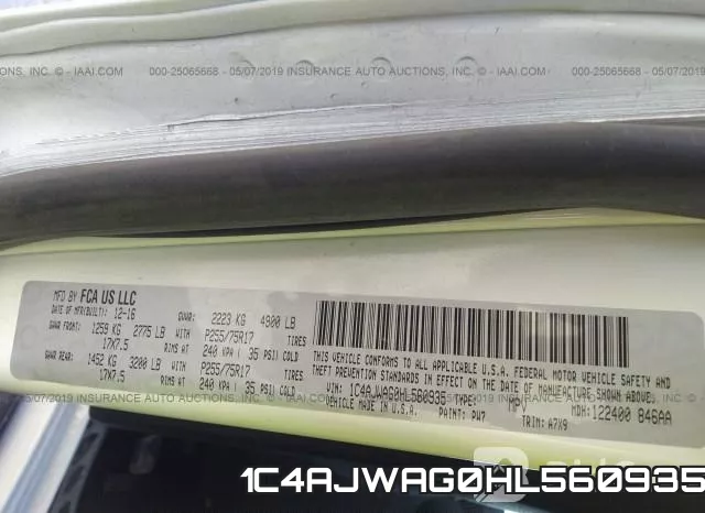 1C4AJWAG0HL560935 фото 10