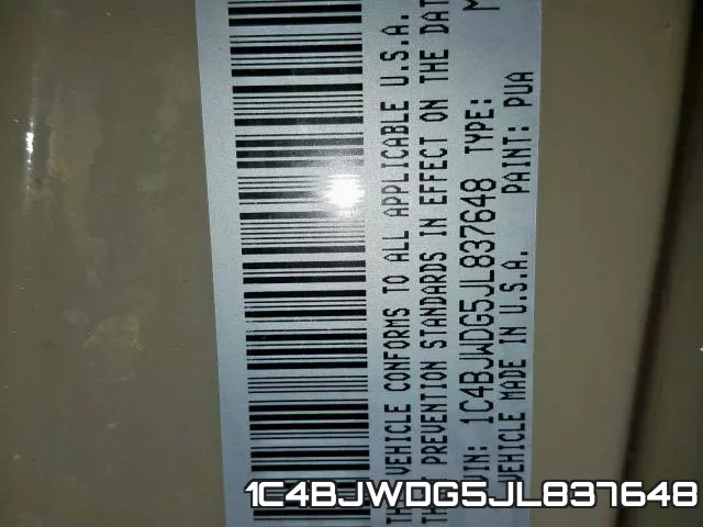 1C4BJWDG5JL837648 фото 2
