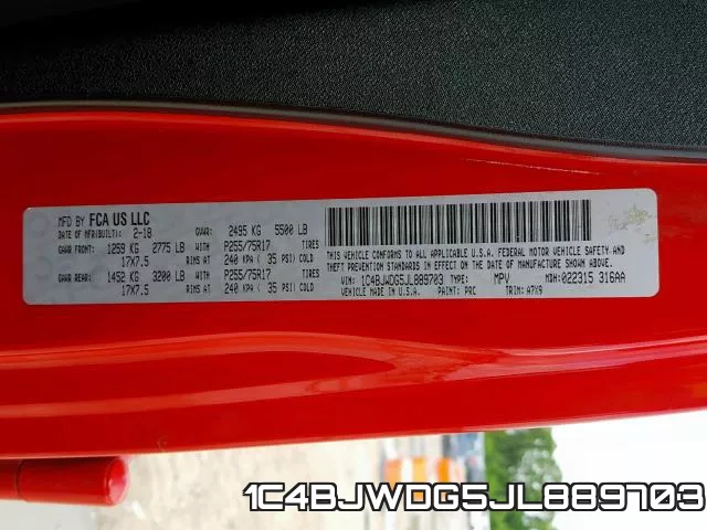1C4BJWDG5JL889703 фото 2