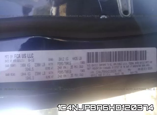 1C4NJPBA6HD120374 фото 10