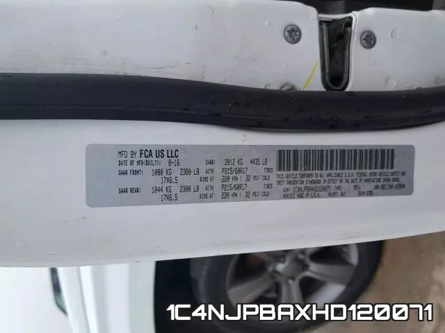 1C4NJPBAXHD120071 фото 2
