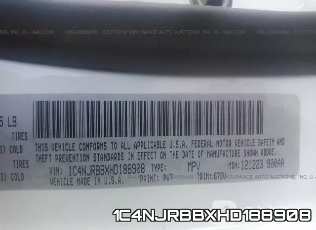 1C4NJRBBXHD188908 фото 10