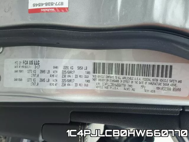 1C4PJLCB0HW660770 фото 2
