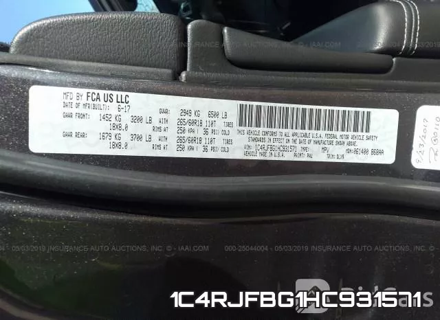 1C4RJFBG1HC931571 фото 10