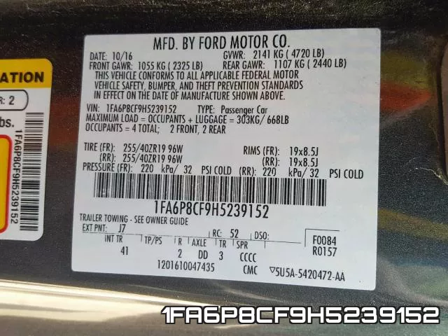 1FA6P8CF9H5239152 фото 2