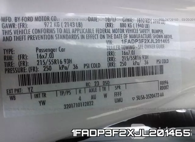 1FADP3F2XJL201465 фото 10