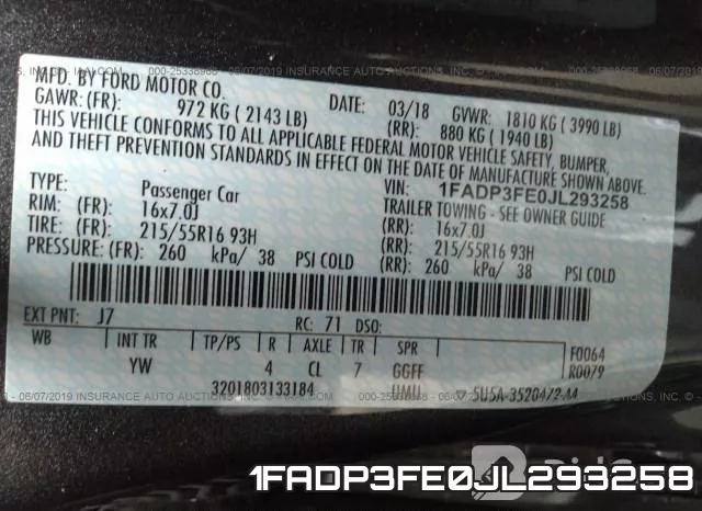 1FADP3FE0JL293258 фото 10