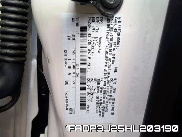 1FADP3J25HL203190 фото 2
