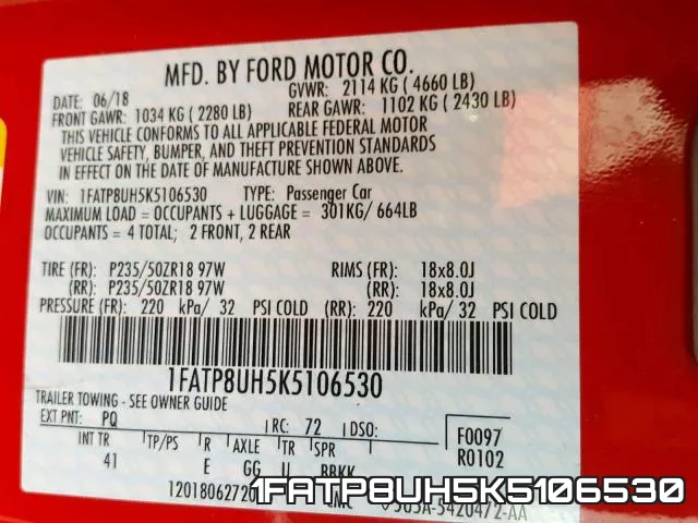 1FATP8UH5K5106530 фото 2