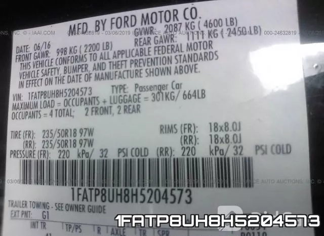 1FATP8UH8H5204573 фото 10
