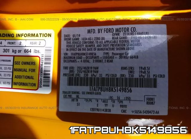 1FATP8UH8K5149856 фото 10